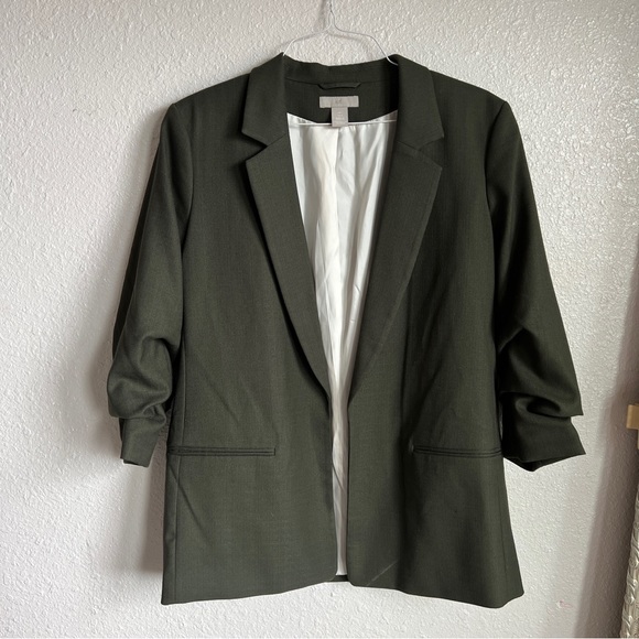 H&M Jackets & Blazers - H&M Dark Green Blazer Size L